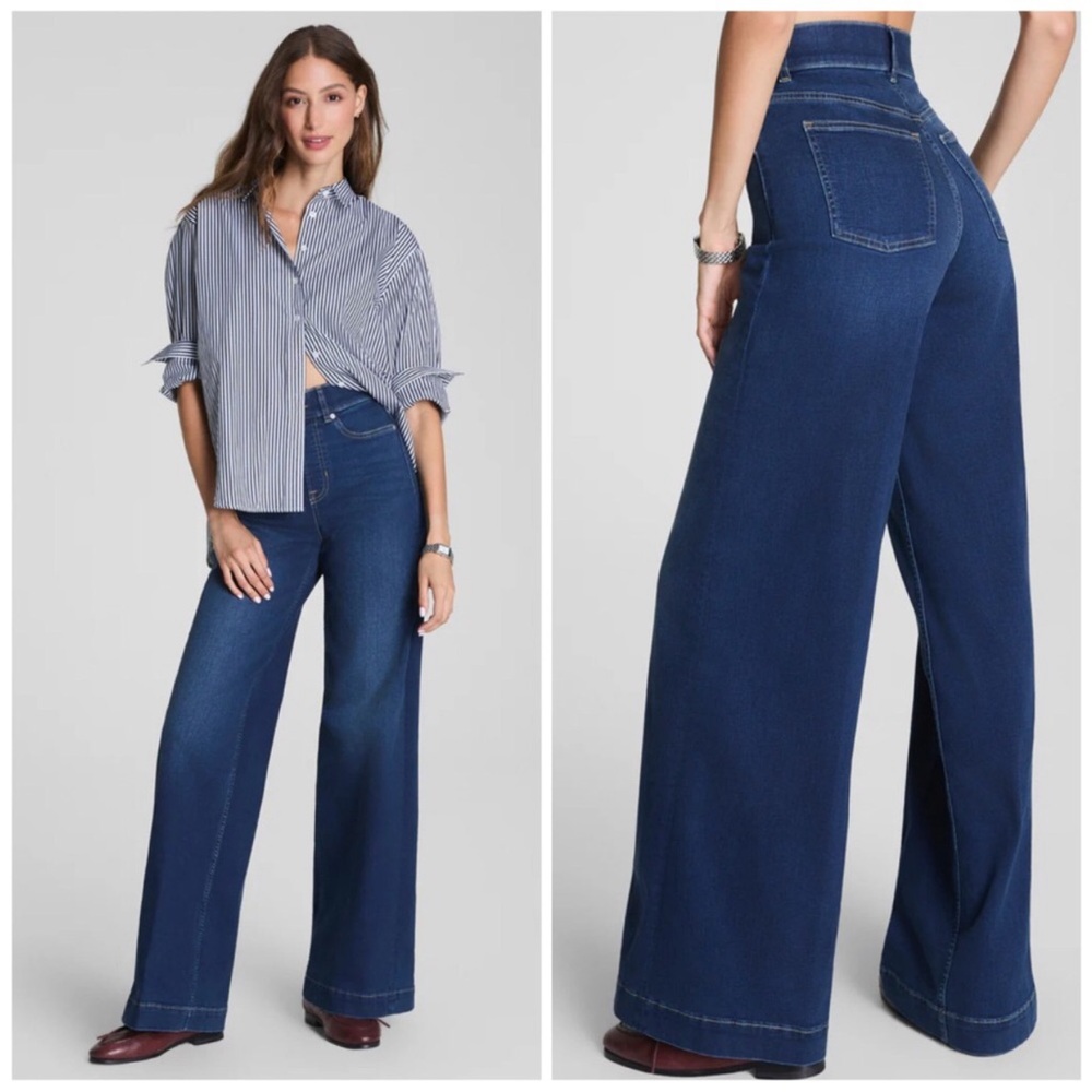 SPANX Spanxshape EveryWear Wide Leg Jeans 21558R Poseidon XL